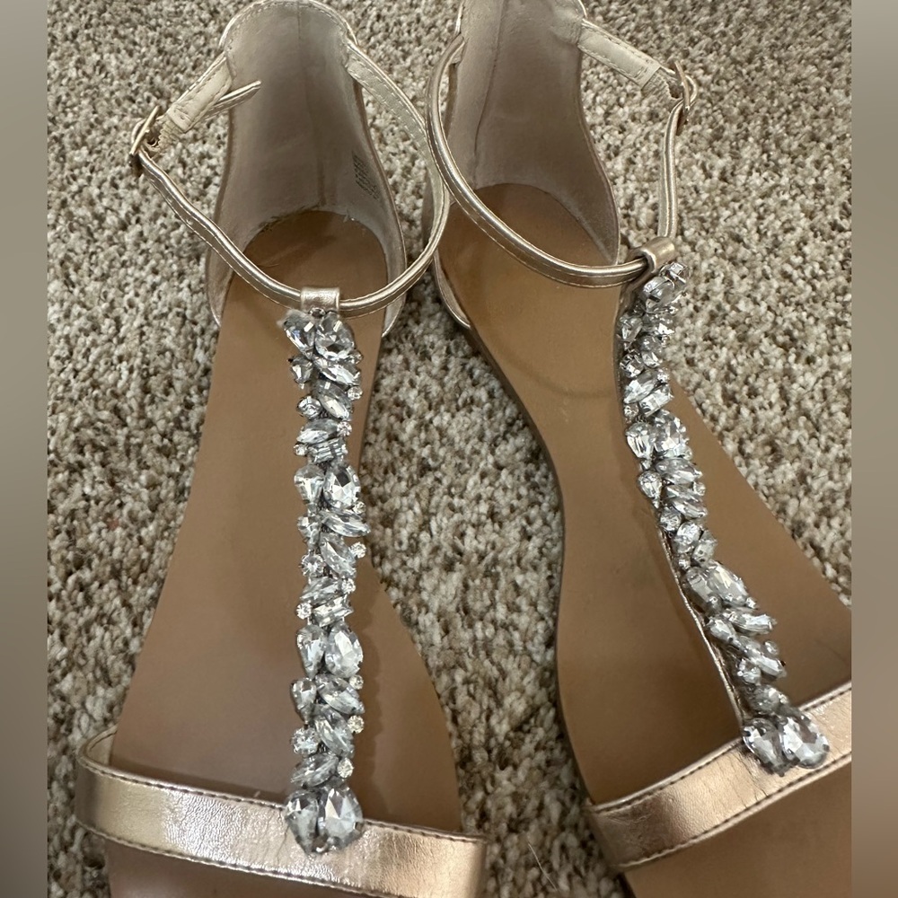 David’s Bridal Bridesmaid Jeweled Sandals - Picture 2 of 3